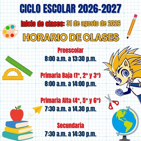 Horario de clases Ciclo Escolar 2024-2025